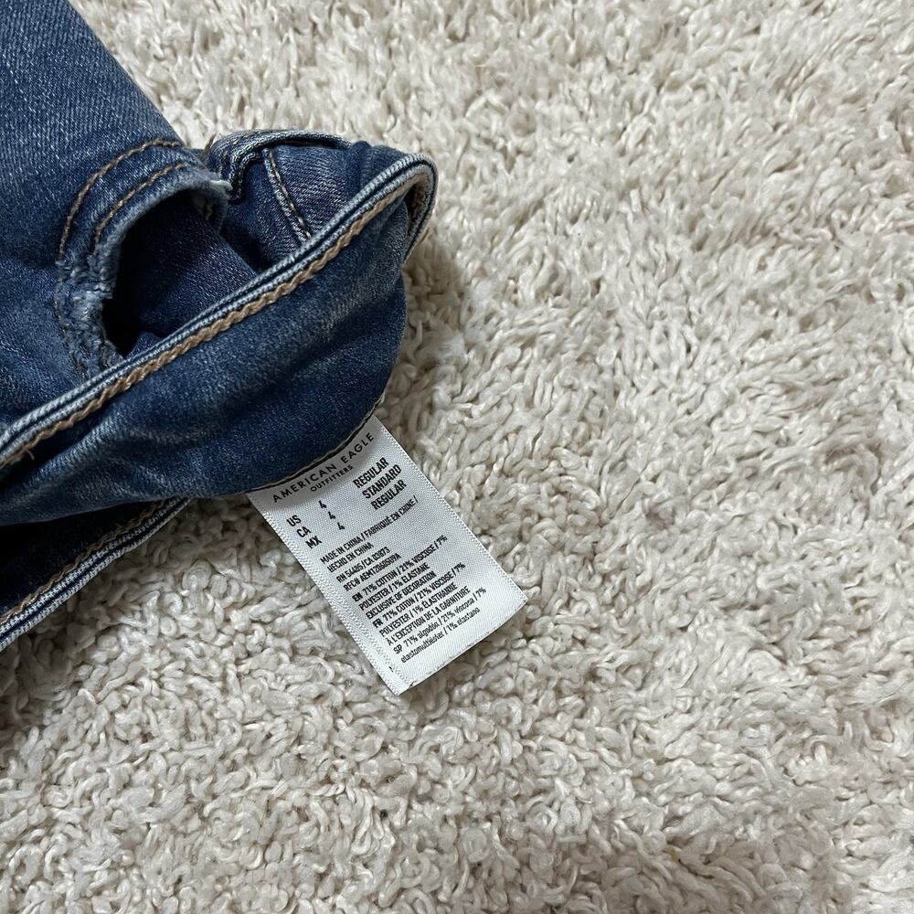 American Eagle Size 4 Medium Wash Distressed High-Rise Jegging Skinny Jeans - Picture 7 of 7